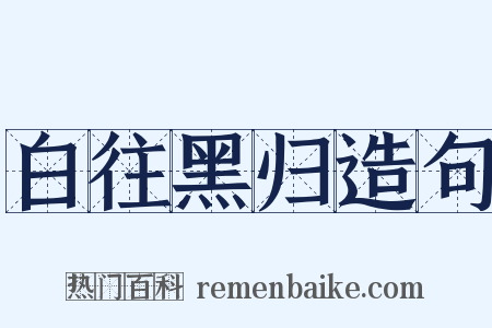 白往黑归造句是什么意思的图片